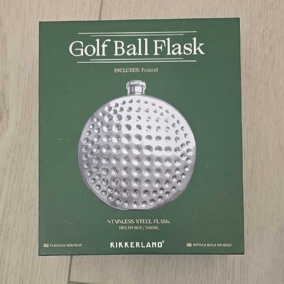 Kikkerland Other - NWT/NIB Kikkerland Stainless Steel Silver Golf Ball Flask Set